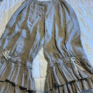 Magnolia pearl Ruffled Wide-Leg Linen bloomers